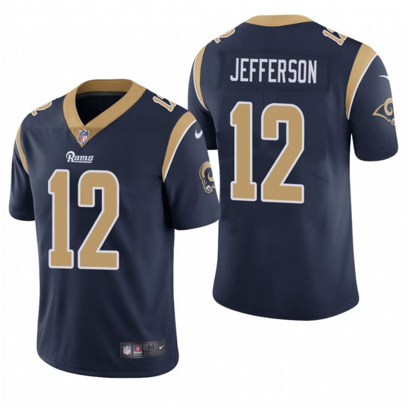 Men Los Angeles Rams #12 Van Jefferson Nike Navy Vapor Limited NFL Jersey